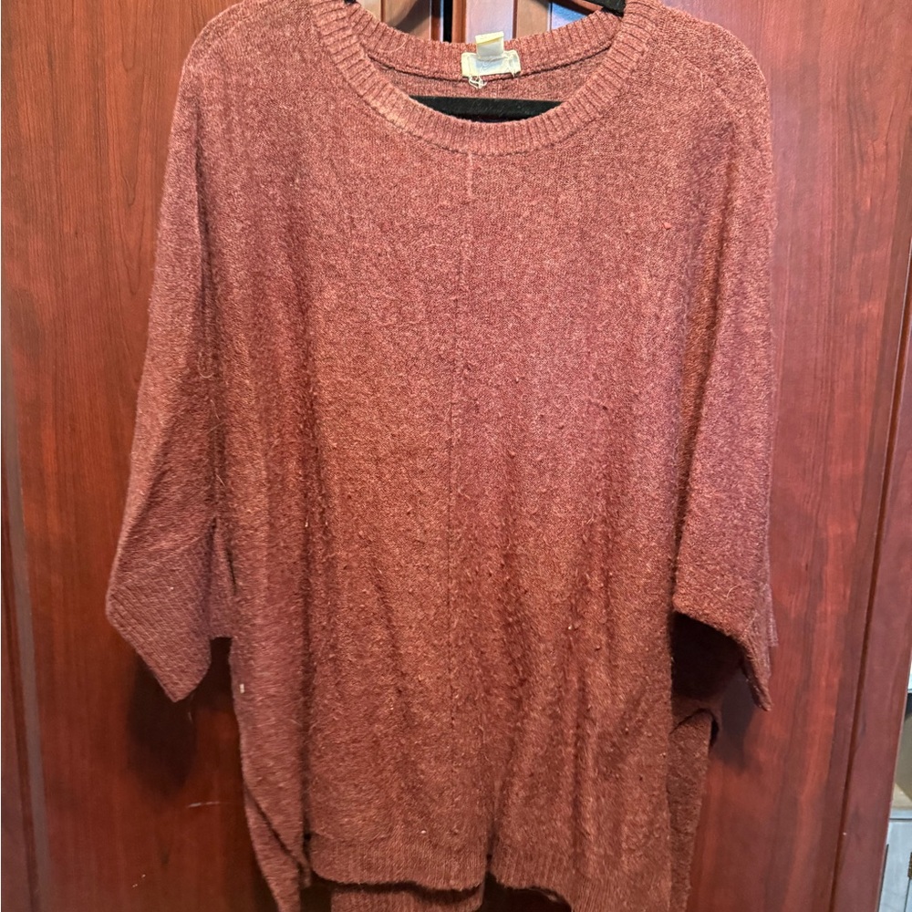 LOFT Brown Crew Neck Sweater Soft Knit Casual
